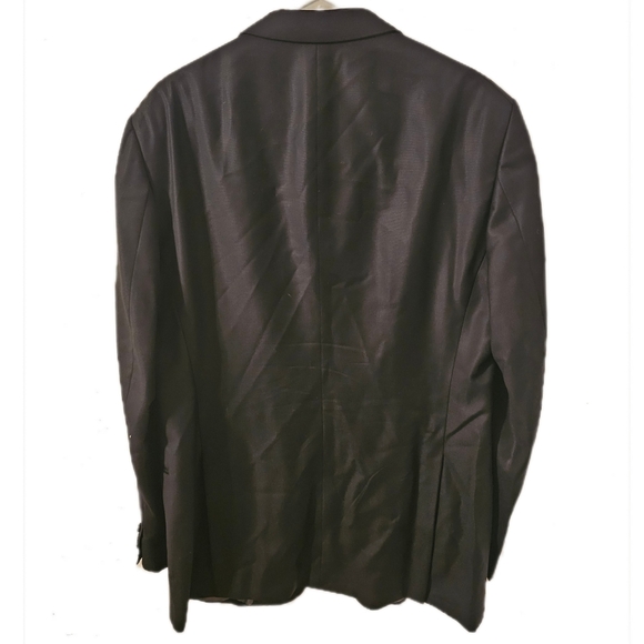 Armani Collezioni Black Silk Wool Blend Blazer Mens Suit Jacket Size 44L - Picture 4 of 10